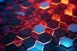 Microscopic Hexagonal nano grid. Model tech. Generate Ai