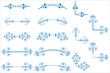 collection of openwork patterns, isolated decorative elements of lines, arcs, corners