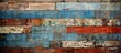 The old urban wall, weathered by time, showcased a mesmerizing texture, woven by the paint peeling off, revealing hints of red, green, and blue. The design, an intricate blend of wood and glass