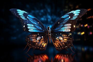 Poster - Transformative Information technology butterfly. Internet economy. Generate Ai