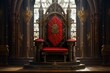 Imposing Castle throne. Royal palace room. Generate Ai