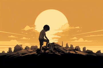 Canvas Print - Poster design for awareness of child labour