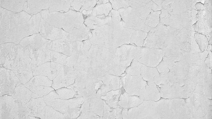 Aufkleber - white wall with cracked paint as a textured abstract background for a page, template or web banner