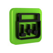 Black Drum machine music producer equipment icon isolated on transparent background. Green square button.
