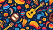 wallpaper with different musical instruments for colombian festival