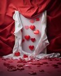 Romantic Valentine Card Ideas: Heart-Filled Inspiration on a Red Table! Generative AI
