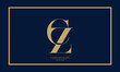 CZ or ZC Alphabet Letters Logo Monogram
