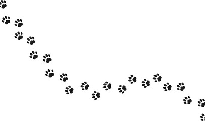 Wall Mural - Footprints for pets, dog or cat. Isolated illustration on a white background. Vector illustration