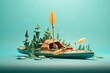 © Tarun - 3d cartoon illustration of a person kayaking