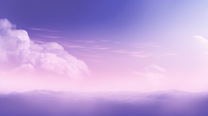 Wall Mural - a painting of a purple sky with white clouds over a body of water with a boat in the foreground.