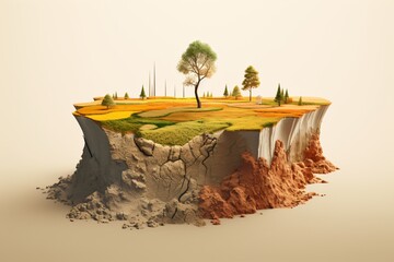 Sticker - 3d graphic illustration poster for drought and water shortage