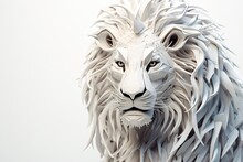 A White Marble Or Porcelain Artifact Of Lion