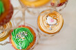 decorated cupcakes with sprinkles and icing 
