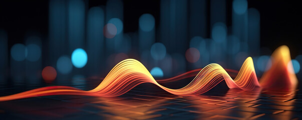 Poster - digital geometric abstract glowing background