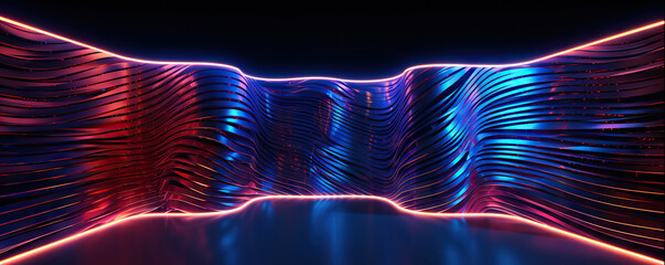 Poster - digital geometric abstract glowing background