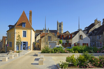 Wall Mural - Historic center of Auxerre. Auxerre is capital of Burgundy in France, Europe