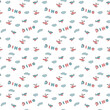 © saint_antonio - Cute Dino Airplanes and helicopters Seamless Pattern, Childish Cartoon background, vector Illustration.