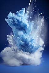 Wall Mural - white and blue powder exploding
