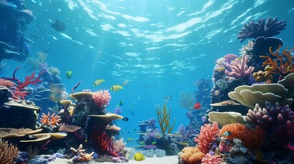 Wall Mural - a coral reef with fish