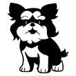 Shih tzu dog. Logo design for use in graphics. T-shirt print, tattoo design. Minimalist illustration for printing on wall decorations. Generated by Ai