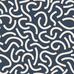 Poster - White curved lines isolated on white background. Bold Squiggles.