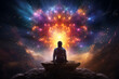 cosmic rebirth, life creation through, deep meditation and chakras, focus point, meditation