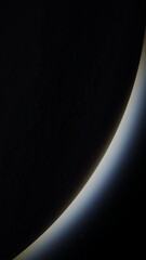 Wall Mural - Giant gas planet in deep dark outer space. Artistic concept 3D illustration of big Jupiter-like alien exoplanet. Space exploration and planetary science discovery of inhabitable extrasolar gas planet
