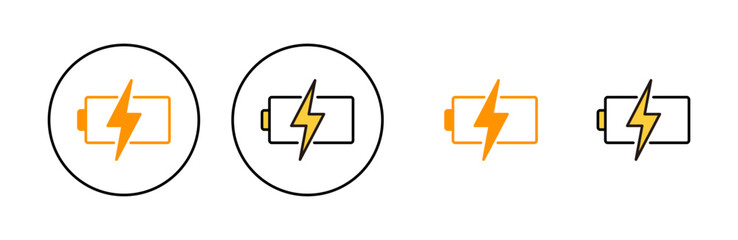 Wall Mural - Battery icon set for web and mobile app. battery charging sign and symbol. battery charge level