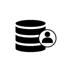 Poster - connecting people in one database icon,Customer database icon flat trendy style illustration on white background..eps
