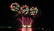 Colorful fireworks on dark night for holiday and cerebration New Year2023
