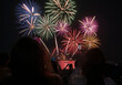 Colorful fireworks on dark night for holiday and cerebration New Year2023
