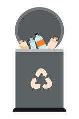 Canvas Print - waste management in gray bin