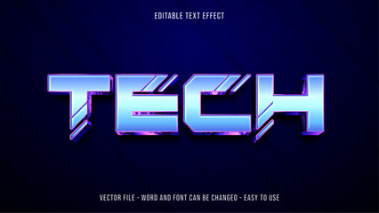 Poster - editable futuristic style text effect, technology text theme