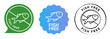 Fish free no seafood label stamp set emblem collection