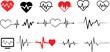 Heart Rate Monitor Vector Illustration: Diverse, vibrant heart rate monitor lines, perfect for medical, healthcare designs. Essential for fitness, exercise, technology, medical equipment, hospital