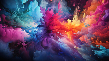 Aufkleber - Colorful universe, Bright color. Generative Ai