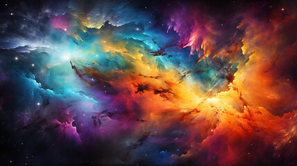 Aufkleber - Colorful galaxy background. Generative Ai