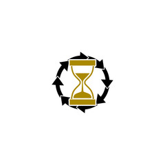 Wall Mural - Hourglass sand clock icon isolated on white background