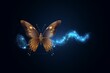 Evolution of a butterfly in a digital futuristic style. Insect life cycle, transformation from caterpillar to butterfly. The concept of a successful startup or investment or business, Generative AI 