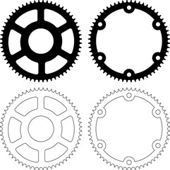 Sticker - outline silhouette Sprocket icon set