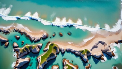 Wall Mural - Aerial abstract of beautiful coastline