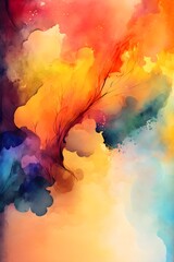 Wall Mural - warm lovely colours background abstract watercolor