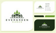 pine evergreen fir hemlock spruce conifer cedar coniferous cypress larch pine tree forest logo and business card design template