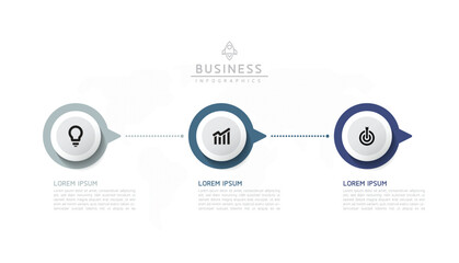 Circular Connection Steps business Infographic Template with 3 Element