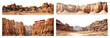 Set of picturesque canyons cut out