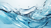 Swirling Stream Of Water In Pale Blue Water On A White Background