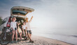 © Garun Studios - Happy family enjoying beach trip with their favorite car.