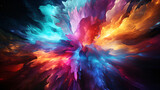 Fototapeta Perspektywa 3d - a colorful explosion of colors in watercolor style