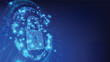 © piggu - digital padlock with virtual screen on dark background with copy space. cyber security technology for fraud prevention and privacy data network protection concept