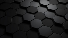 Abstract Black Background Wallpaper With Black Hexagons 